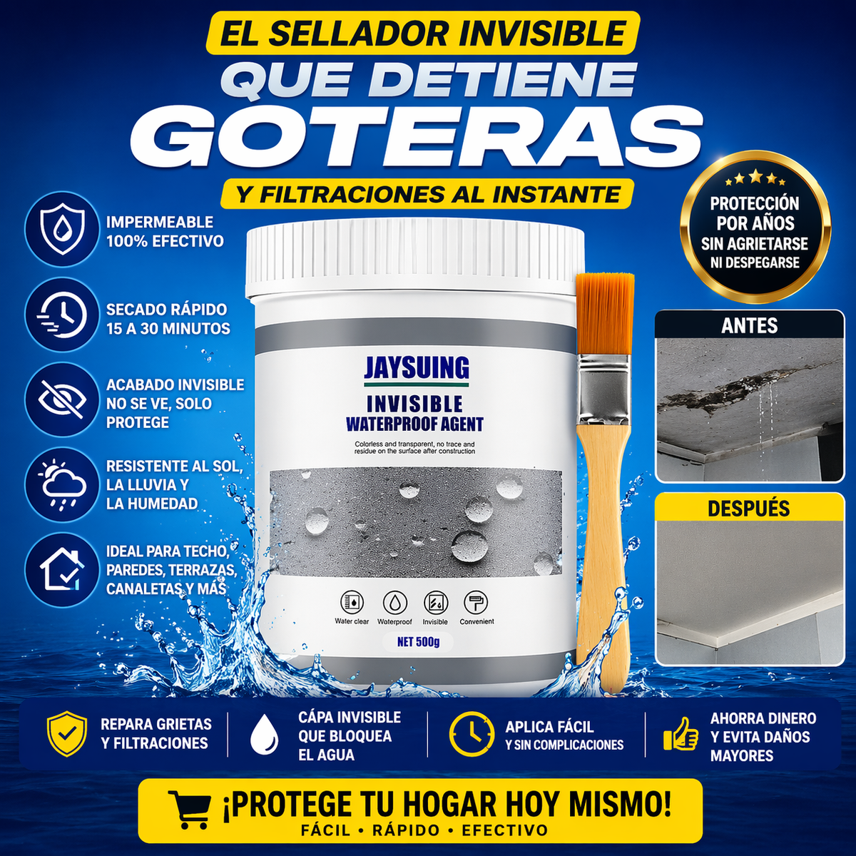 ADIOS FILTRACIÓN | SELLADOR IMPERMEABILIZANTE 500G ⭐